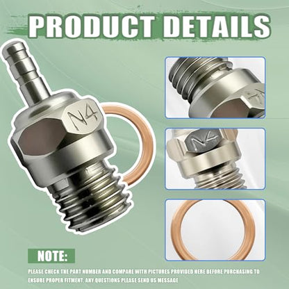 6Pcs N4 Super Duty Medium Glow Plug Compatible with HSP Traxxas 1/8 1/10 T-Maxx 2.5/3.3 RC Car, Replace for 3232X 70117