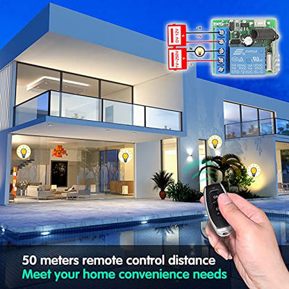 DieseRC 433Mhz Universal Wireless Remote Control Switch DC 12V 1CH RF Relay Receiver Module with 5 Transmitters EV1527 Learning Code Remote Switch - color: 1 Recever and 5 Transmitters