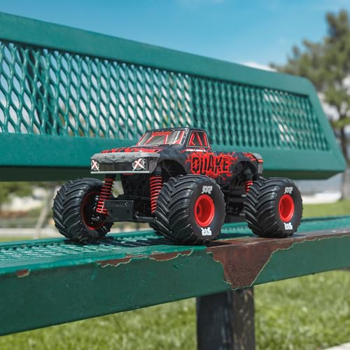 ARRMA 1/16 Quake GROM 4X4 RTR Brushed Monster Truck, Red | RC Truck, Battery & Charger Included, ARA2137T1 - color: Red