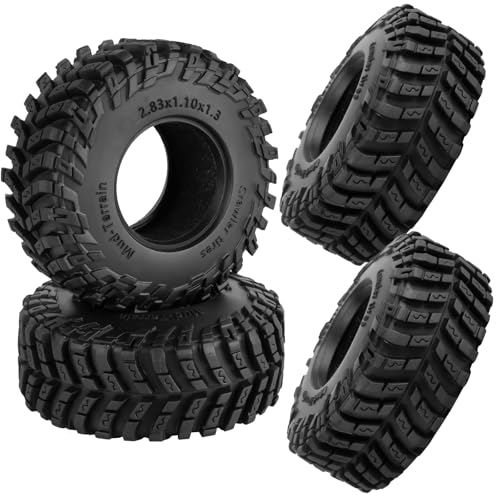 1.3" RC Crawler Tire Skins,Multi-Terrain Soft Sticky Rubber Tires for TRX4 SCX24 FMS Ascent-18 1/18 1/24 Off-Road RC Car Upgrade Parts,4PCS (Style E) - style: StyleE(4PCS)