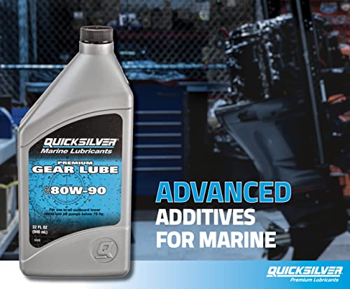 Quicksilver by Mercury Marine 80W-90 Premium Gear Lube, Marine Engine, 9 Oz. - size: 9oz