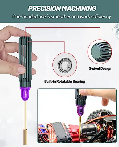OGRC Hex Screw Driver Set 0.05inch 1.5mm Hex Driver 4mm 5mm RC Hex Nut Driver Hexagon Allen Screwdriver Wrench RC Tool Kit for SCX24/TRX4M 1/18 1/24 RC Model RC Helicopter Drone Boat Car - 4PCS