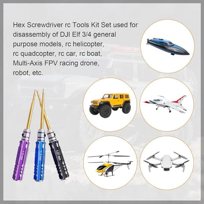 Hex Screw Driver Set Titanium Hexagon Screwdriver 0.9mm 1.27mm 1.3mm 1.5mm 2.0mm Hex Keys Allen Wrench Tool Kit for Axial SCX24 1/24 Crawler and Small Cars