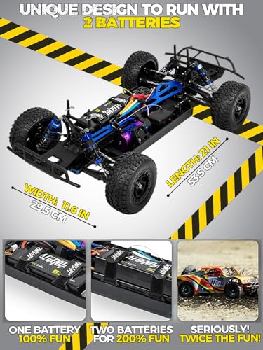 1/8 Scale Brushless RC Cars for Adults，Max 40mph Electric Off-Road Monster Truck,Waterproof High Speed RC Car 4WD Remote Control Car with 3S Lipo 30+ Min Play, All Terrain