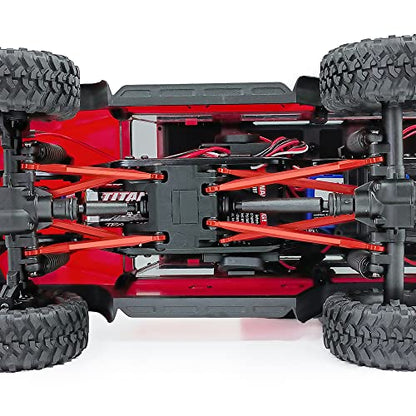 Higher Extra Clearance Links Set Linkage for TRX4M Upgrades 1/18th RC Crawler Car Parts (Red) - color: Red