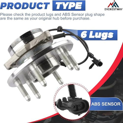 4X4 4WD Only 515036 Front Wheel Bearing Hub Assembly ABS 6 Lugs 1PC | Fits 1999-2006 Chevy Silverado Suburban 1500 GMC Sierra 1500, Automotive Replacement Hub Assemblies Bearings - size: 515036/1PC