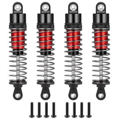 80mm Aluminum Shocks Threaded Tele Shock Absorber Damper Long Threaded Shock Absorber Oil Damper Compatible with TRX4 TRX6 Axial SCX10 D90 90046 1/10 RC Rock Crawler (Red-80MM) - color: Red-80MM
