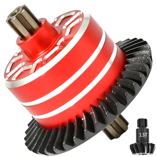 RC Transmission 37T Front and Rear Differential & 13T Main Gear for ARRMA 1/10 Big Rock Granite Kraton Outcast Sento Vorteks 1/8 Typhon Infraction Mojave Upgrade Parts Replace ARRMA ARA311156. - color: Red, size: Gear 37-13T