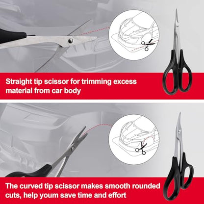 0-14mm RC Body Reamer Curved & Straight Body Scissors Set Universal for RC Car Quadcopter Body Shell Mounts Lexan Plastic Trimming Cutting Hole Punching RC Tools Kit
