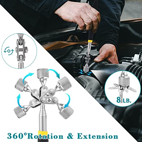 3 Pieces Magnetic Trays with 8LBs Telescoping Magnetic Pick-up Tool Set, 9.5" Rectangle, 2 Pieces 4" Stainless Steel Magnet Parts Tray for Screws, Sockets, Bolts, Mechanic's - size: 9.5", 2 x 4"+8LB Pickup