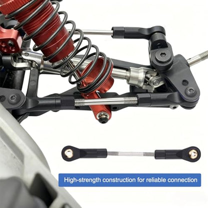MECCANIXITY 2Pcs Adjustable Turnbuckles Camber Links, 74-84mm Turnbuckle Rod Steering Servo Linkage with M3 Ball Head Rod Ends for RC Car Replace Parts DIY - size: 74-84mm