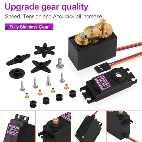 Deegoo-FPV MG996R Full Copper Gear Digital Servos, 4-Pack | Full copper gear train and 180° control for demanding RC steering, robots, aircraft and mechanical-arm projects. - style: 4 PCS Fully Copper