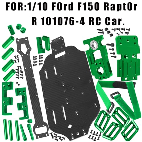 RC Upgrades Parts for 1/10 F0rd F15O Rapt0r R 101076-4,RC Carbon Fibre Chassis Protect Armor Skid Plate Guard Hops Up,Green - color: Green（for 1/10）
