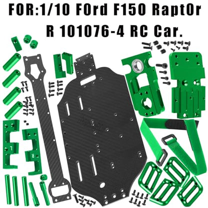 RC Upgrades Parts for 1/10 F0rd F15O Rapt0r R 101076-4,RC Carbon Fibre Chassis Protect Armor Skid Plate Guard Hops Up,Green - color: Green（for 1/10）