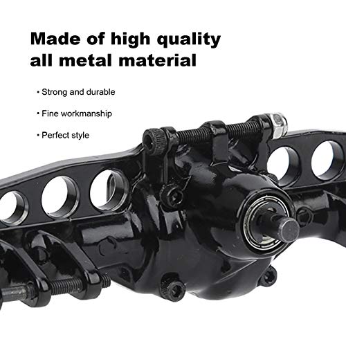 RC Car Metal Rear Portal Axle Assembly for 1/10 SCX10 III RC Crawler Accessories (Black) - color: Black
