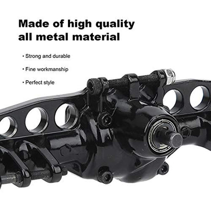 RC Car Metal Rear Portal Axle Assembly for 1/10 SCX10 III RC Crawler Accessories (Black) - color: Black