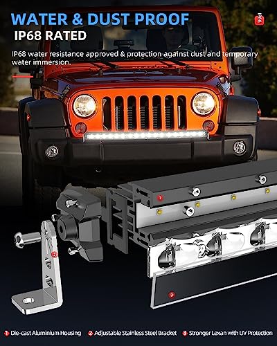 BraveWAY LED Light Bar Curved 50 Inch Single Row Offroad Lighting Driving Lightbar Spot Flood Combo Beam LED Work Light for Trucks SxS UTV ATV SUV 4WD 4X4 Pickup - size: 50 Inch