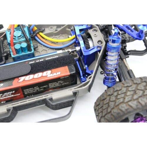 Aluminium Alloy Tall Battery Holder Mount Hold Down for Traxxas 1/10 4wd Slash LCG Chassis - Blue