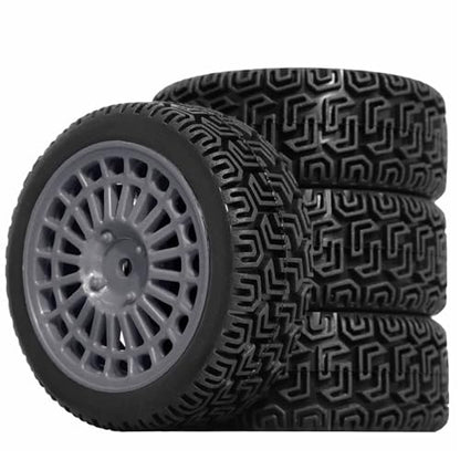 1/10 RC On-Road tires 68mm Rally Car Tire and Plastic Wheels 12mm Hex good drifting power for 1/10 RC On-Road Touring Drift Car HPI Kyosho FAZER MK2 HSP Tamiya XV01 TT01%t054+1 (Grey) - color: Grey