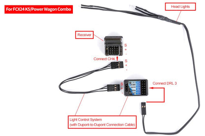 Light Control System Set for Ctrl Frk Brushless System for FMS FCX24 K5 and Power Wagon - color: Light Control for K5