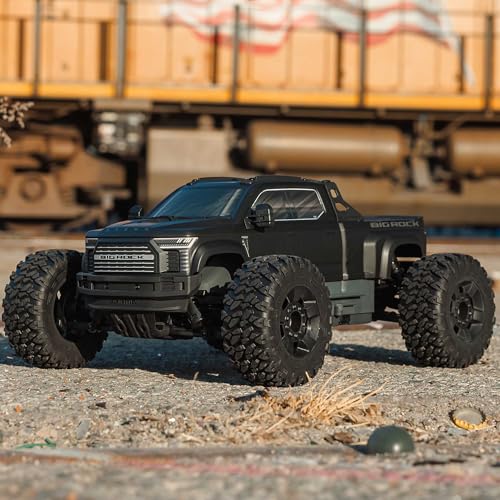 ARRMA RC Truck 1/10 Big Rock 4X4 223S BLX BRUSHLESS Street Truck RTR (Batteries and Charger Not Included) with DSC, (Black), ARA4312V4T1 - color: Black