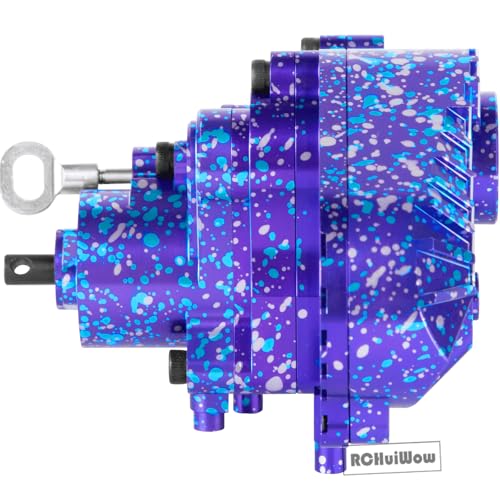 RC Transmission w/Gear Upgrades Part for 1/10 SCX10 AXI03004 Capra 1.9 UTB,Aluminium Alloy Complete Gearbox Transmission Case with Gear,Mix Purple&Blue - color: Multicolorred(1set)