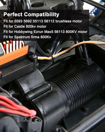 16000RPM RC Motor Cooling Fan Fit for 1:6 1:5 Scale RC Car Turck | 8.5V 40mm Aluminum Heatsink Fans 40mm 50mm Diameter, Silver Black, 2Pcs