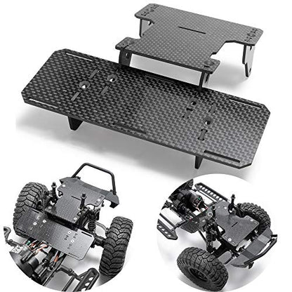 MOHERO Carbon Fiber RC Battery Tray Front Battery Holder Chassis Battery Mount for 1/10 Axial SCX10 RC Model Crawler Car Refit Parts