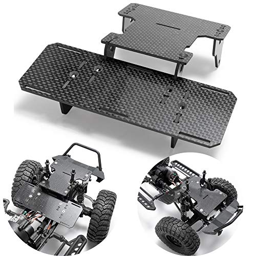 MOHERO Carbon Fiber RC Battery Tray Front Battery Holder Chassis Battery Mount for 1/10 Axial SCX10 RC Model Crawler Car Refit Parts