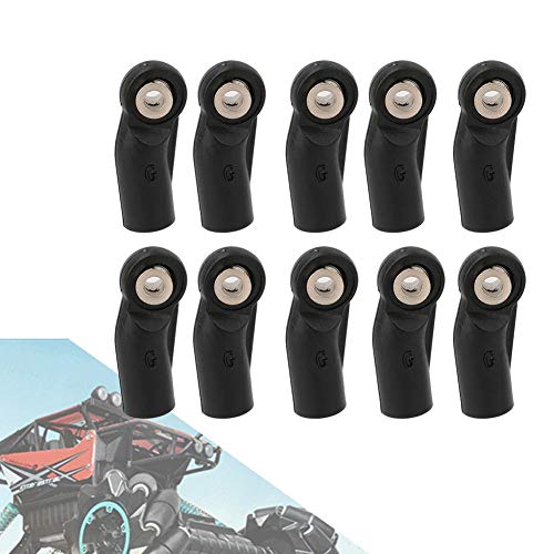 Dilwe 10PCS M4 Rod End Linkage Ball Fit for Axial SCX 1/10 RC Car Crawler, M4 Link Rod End Joint Steering Linkage Ball RC Car Ball End RC Accessories(Side Bent)