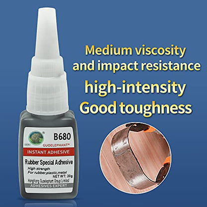 Heavy Duty Rubber Glue for Bonding Rubber and Other Materials - Instant Super Adhesive for Tire, Boots, Belt, Foam, DIY Crafts, Rubberized Speaker, Tube