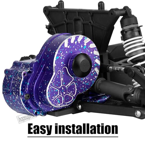 Metal Magnum 272R Assembled Transmission Upgrades Part for 1/10 Slash/Rustler/Stampede/Bandit 2WD VXL. Gearbox Transmission Bundle with Tooth Spur Gear Hops Up. #9495 Purple&Blue - color: Purple&blue(for 1/10)