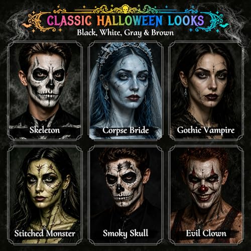 BOBISUKA 18 Color Water-Activated Cream Face Paint Palette, Washable Face & Body Painting Kit with Extra Black & White Pans and Brushes for Halloween, Cosplay, Carnival, SFX & Costume Makeup