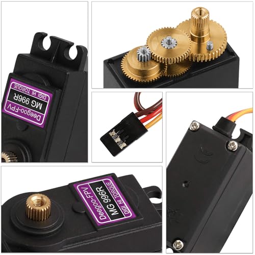 Deegoo-FPV MG996R Full Copper Gear Digital Servos, 4-Pack | Full copper gear train and 180° control for demanding RC steering, robots, aircraft and mechanical-arm projects. - style: 4 PCS Fully Copper