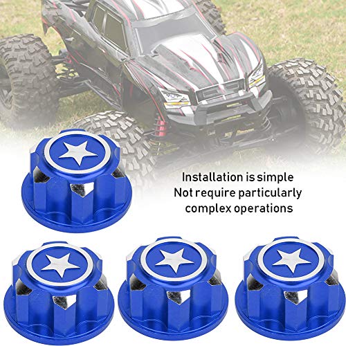 Tbest Hex Wheel Nut, 4Pcs Aluminium Alloy 17mm Hex Wheel Mount Nuts Set Fit for RC Car()