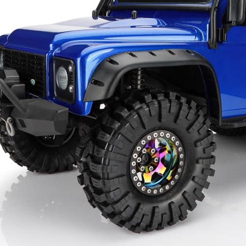 GLOBACT Rainbow 1.9 Beadlock Wheel Offset -10mm for 1/10 RC RC Crawler, B | Fits SCX10 TRX4 TRX6 Redcat Gen7 Gen7PRO Gen8 D90 VS4-10 - color: Neon Color-b