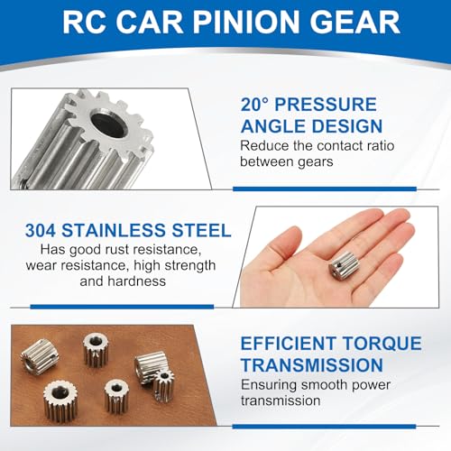 uxcell 1 Mod 13T Spur Gear 5mm Bore, 304 Stainless Steel Pinion Gear, 20°Pressure Angle, for Spur Rack and RC Model Car or Motor DIY - size: 1 Mod 13T, 5mm