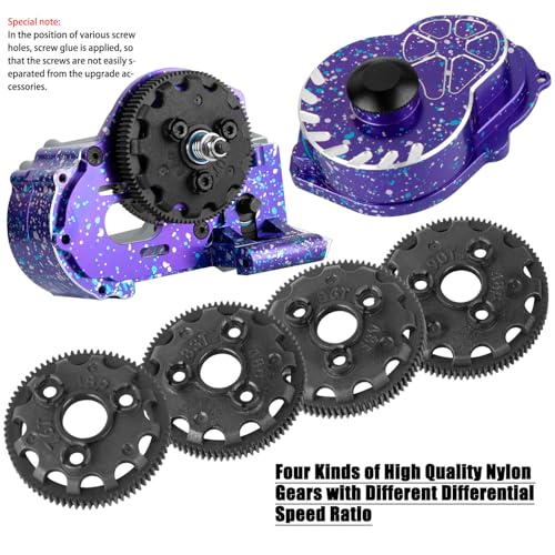 Metal Magnum 272R Assembled Transmission Upgrades Part for 1/10 Slash/Rustler/Stampede/Bandit 2WD VXL. Gearbox Transmission Bundle with Tooth Spur Gear Hops Up. #9495 Purple&Blue - color: Purple&blue(for 1/10)