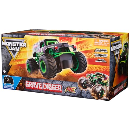 Monster Jam Official Grave Digger Remote Control Monster Truck, 1:24 Scale, 2.4 GHz, for Ages 4 and Up - style: Grave Digger