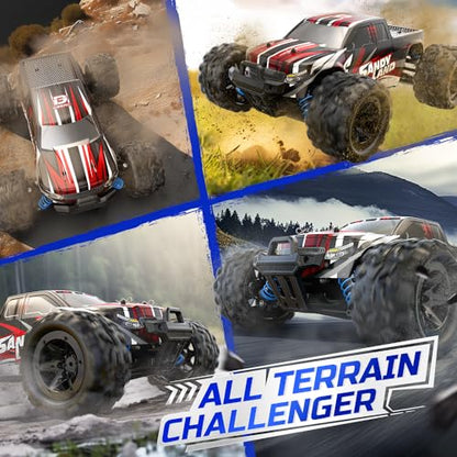 DEERC 9300E Remote Control Car High Speed RC Cars for Kids Adults 1:16 Scale 40 KM/H 4WD Off Road Monster Trucks,2.4GHz All Terrain Toy Trucks with 2 Rechargeable Battery