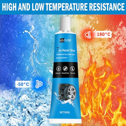 2-Pack Tire Repair Adhesive (3.38oz/100ml) | Black Rubber Cement Glue for Tire Puncture Repair Kit | Car, Truck, Motorcycle, Tractor