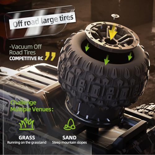 【Modular battery】All Terrain 2.4GHz 1/16 RTR Brushless Fast RC Cars, Max 42mph Electric Off-Road RC Truck, 4X4 Remote Control Car High-Speed Offroad RC Truggy speedy outdoor fun hobby for Adult
