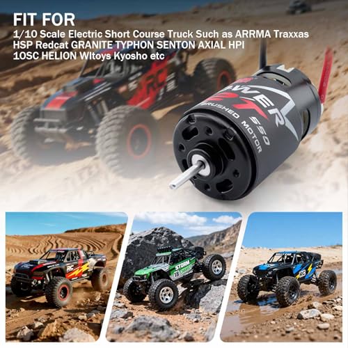 SurpassHobby 550 Brushed Motor for 1/10 Scale RC Truck Traxxas Redcat ARRMA AXIAL HSP HPI Wltoys Kyosho HELION (12T) - size: 12T