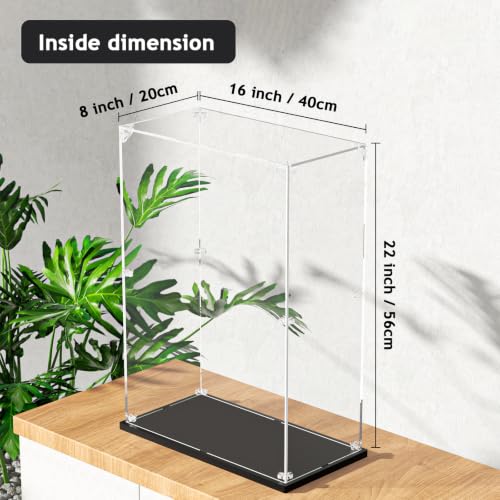 Clear Acrylic Display Case, Self-Assemble Showcase for Collectibles, Action Figures, Dolls- Alternative Glass Box for Commemorative Gifts - size: 16×8×22inch, 40×20×56cm