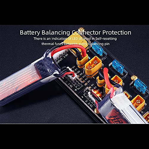 HGLRC 40A 4-Port Lipo Battery Balance Charger, Thor 6S Parallel Charging Board, with XT60/XT30 Plugs, Compatible with ISDT/IMAX/HOTA Chargers for 2-6S FPV Drone Batteries