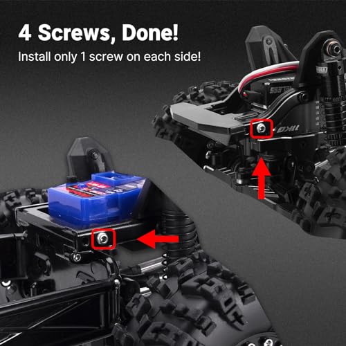 INJROA IR40 Truck Body with Tube Cage for 1/18 TRX4M Defender Bronco (Grey) - color: Grey