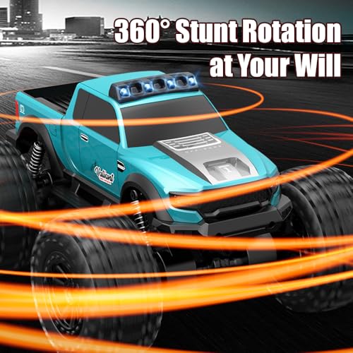 Amphibious Remote Control Car Waterproof Monster Truck Toys for Kid 4WD All Terrain Off Road RC Cars 2.4G RC Trucks 2 Batteries Drift RC Stunt Cars for Boys Age 8-12 Kids Gifts (Yellow) - color: Yellow