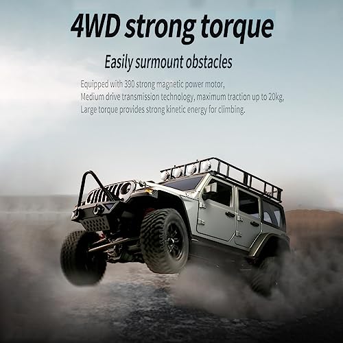 GoolRC 1:12 Scale 4 Wheel Drive Remote Control Car, Off-Road Truck with Lights, 2.4G Remote Control Crawler - color: Black, size: 1 Battery