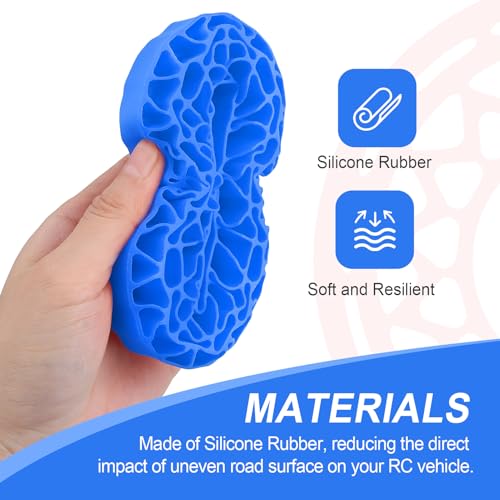 HobbyPark 1.9 Tires Silicone Inserts Foam fit 118-122mm for 1/10 Scale RC Crawler Trucks Wheel Tires, Super Soft, 4pcs (Navy Blue) - color: Navy Blue