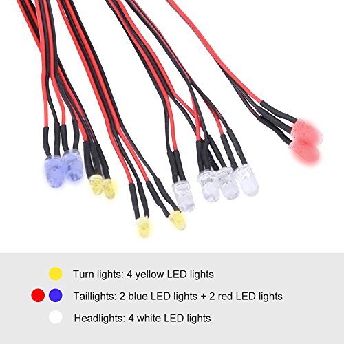 RC Lighting System 12 LED RC Car Lighting Kit for 1/10 1/8 RC Car Truck Crawler